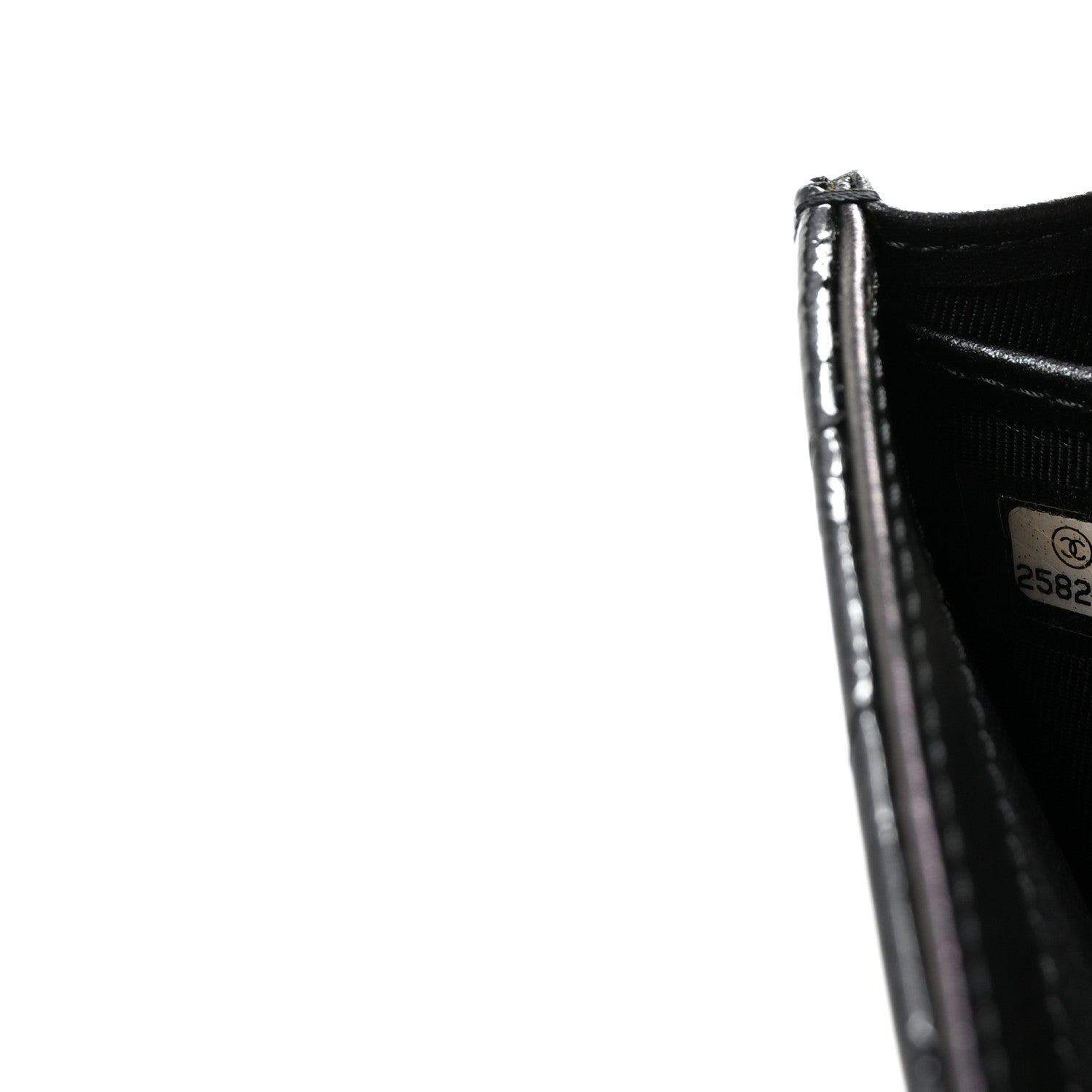 Chanel Patent Metallic Crumpled Calfskin Chevron Quilted Large Gusset Flap Wallet So Black 8 of 9