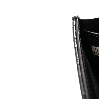 Chanel Patent Metallic Crumpled Calfskin Chevron Quilted Large Gusset Flap Wallet So Black 8 of 9