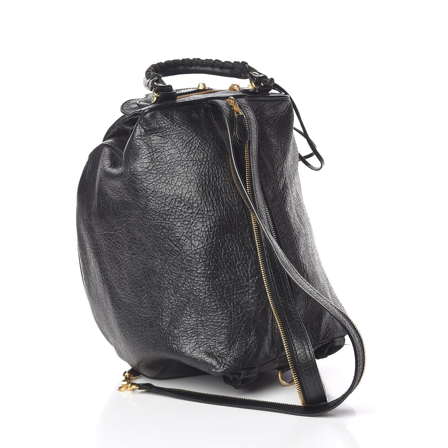 Agneau Giant 12 Gold Hardware Traveler Convertible Backpack Black