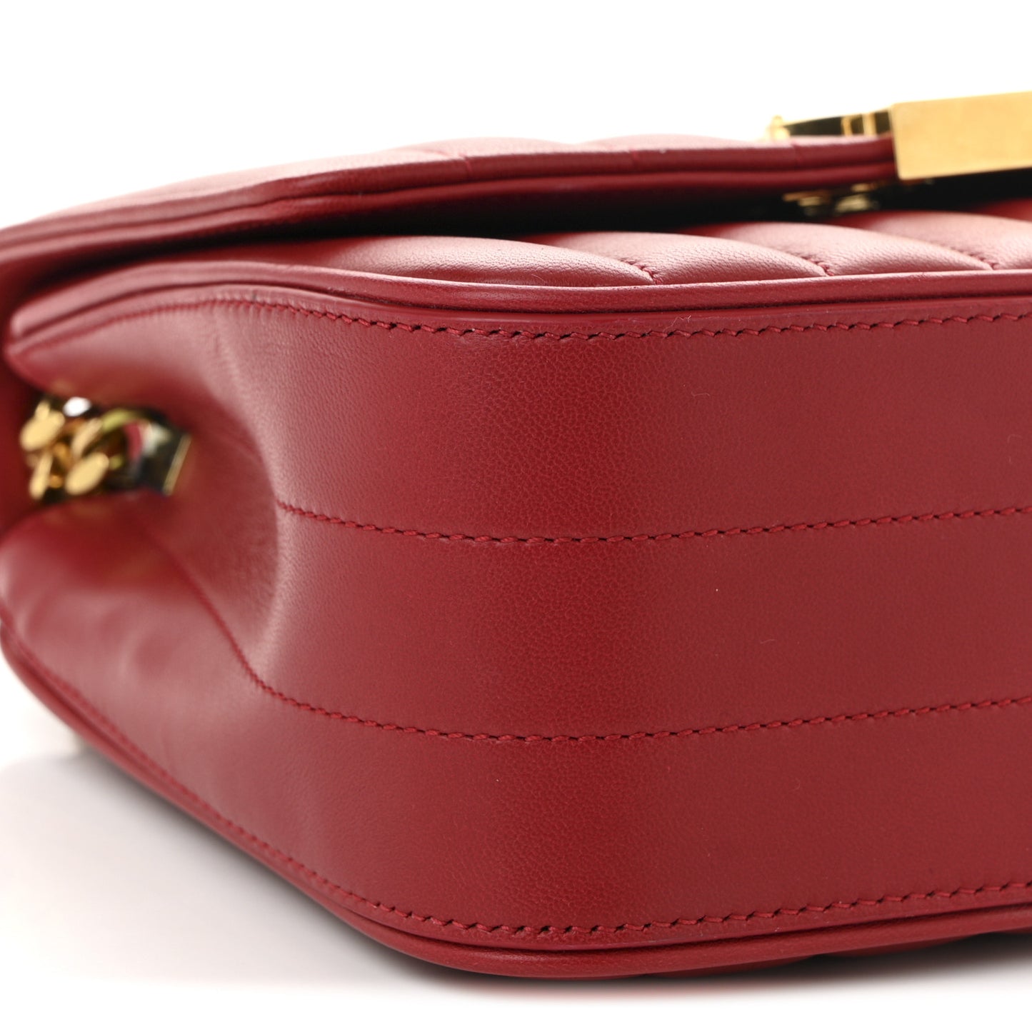 Lambskin Matelasse Monogram Medium Vicky Chain Bag Rouge Eros