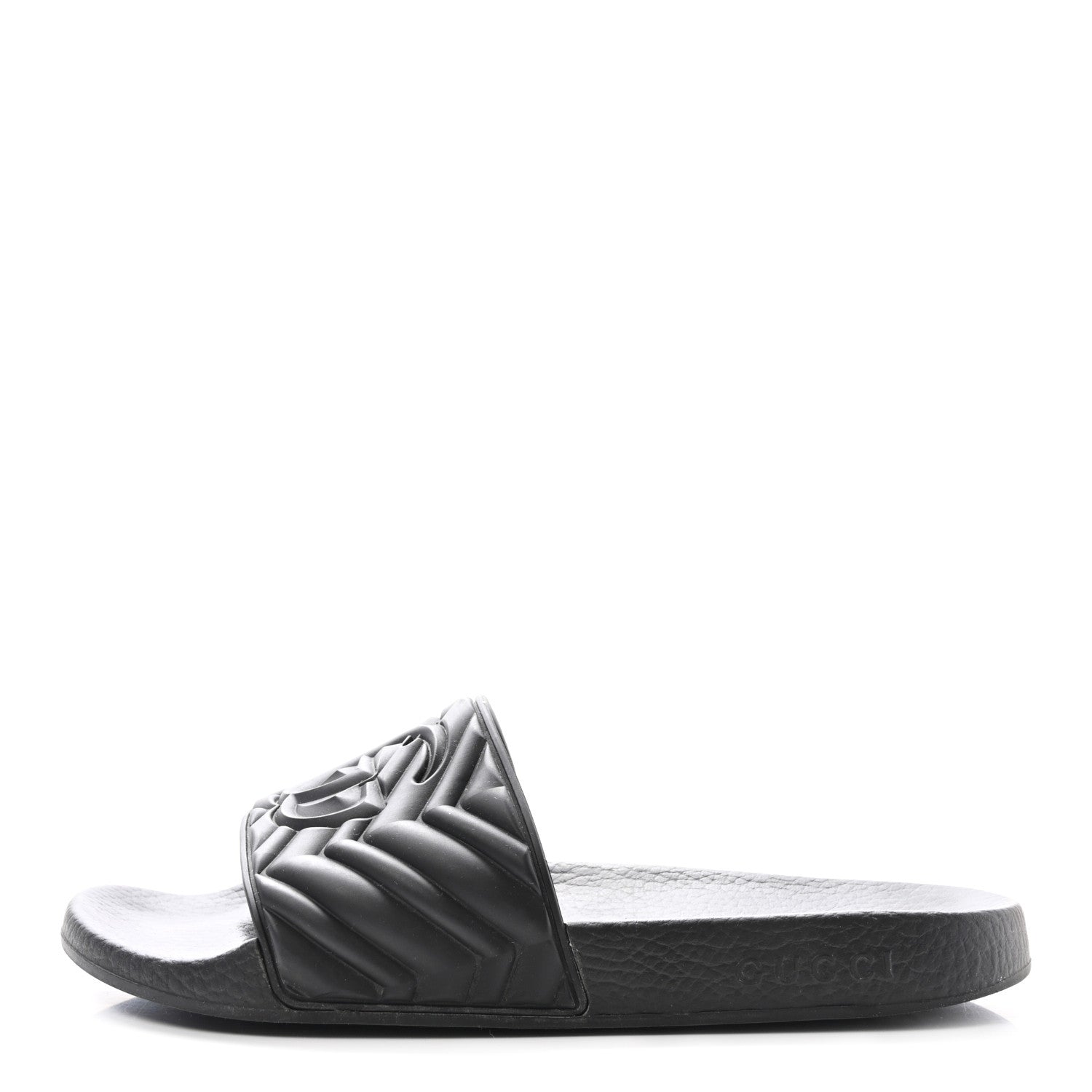 Gucci Rubber Matelasse Interlocking G Mens Slide Sandals 7 Black 1 of 9