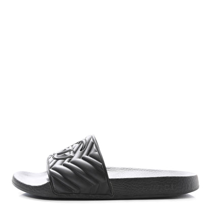 Gucci Rubber Matelasse Interlocking G Mens Slide Sandals 7 Black 1 of 9