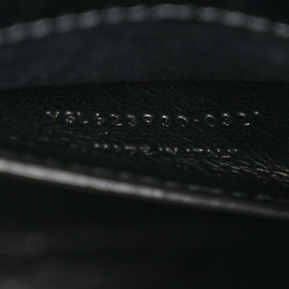 Saint Laurent Calfskin Crocodile Embossed Mini Classic Monogram Cassandra Top Handle Black 7 of 10