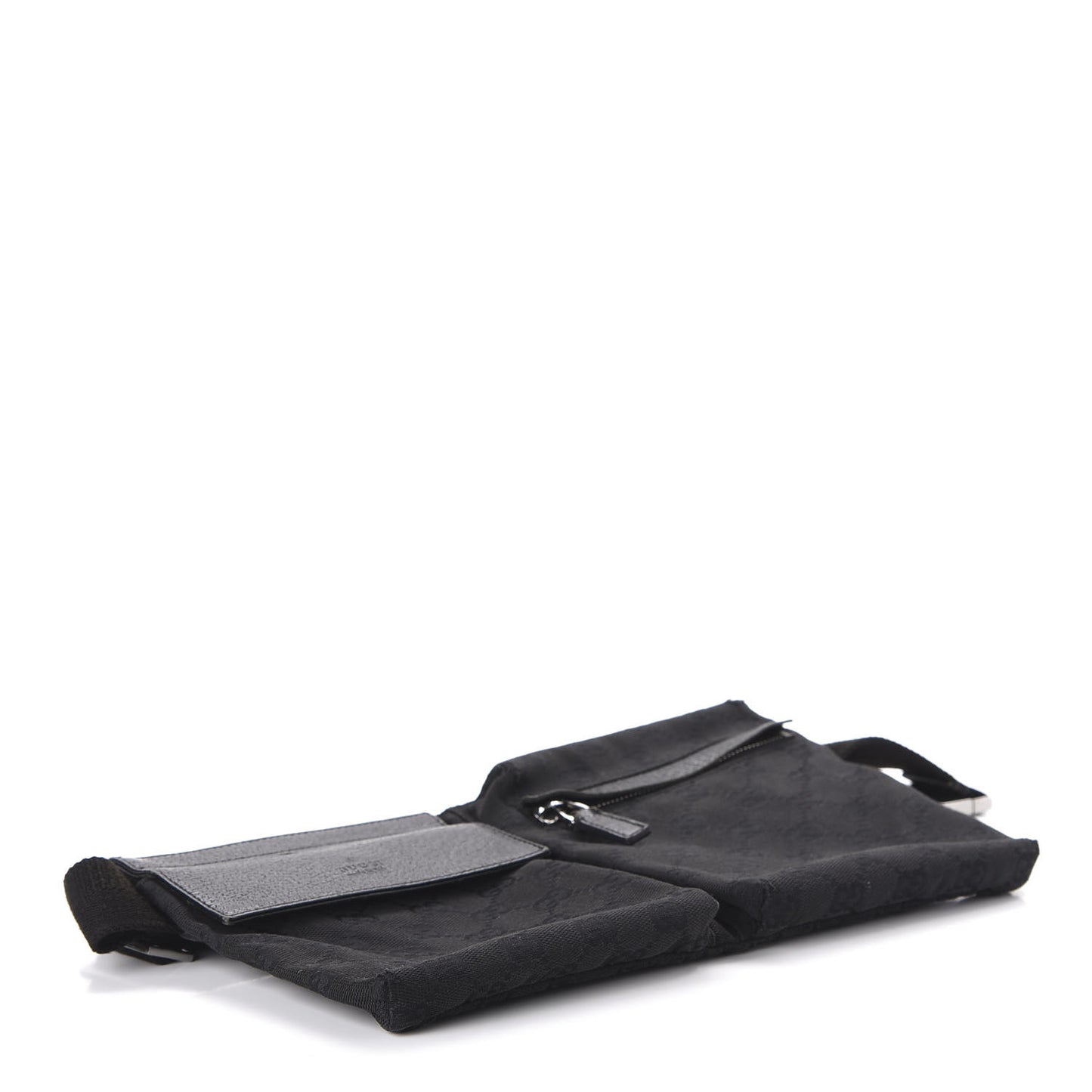 GG Monogram Double Pocket Belt Bag Black