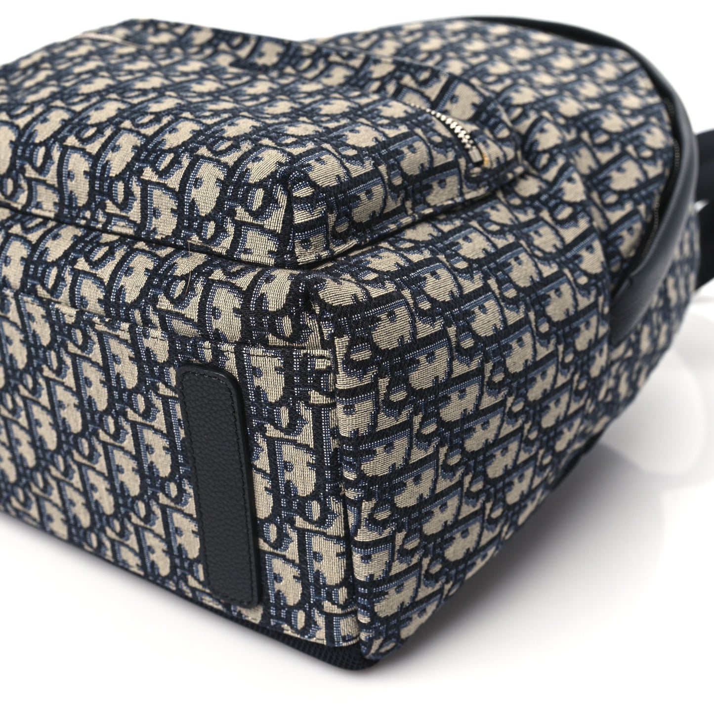Oblique Calfskin Rider Backpack Beige Black