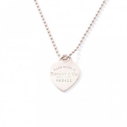 Tiffany Sterling Silver Long Return to Tiffany Heart Pendant Necklace 1 of 6