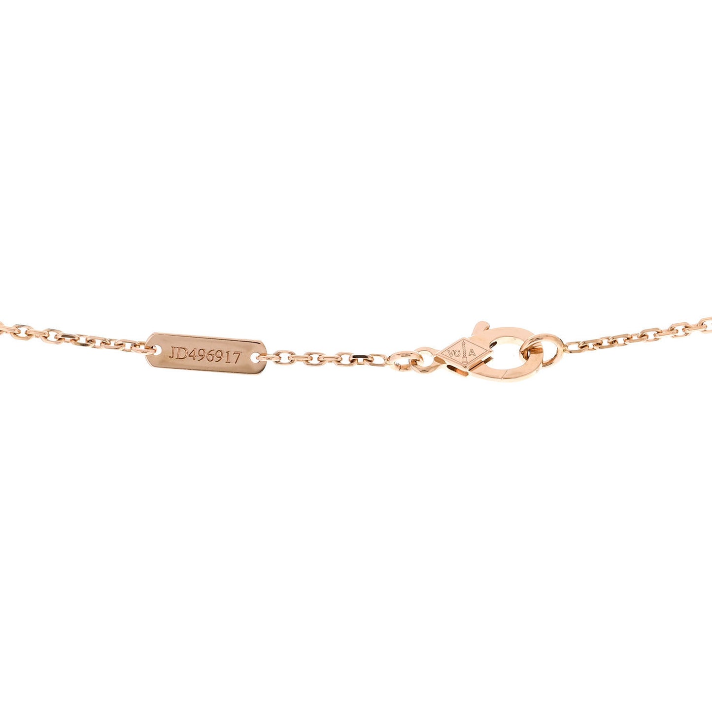 18K Rose Gold Diamond Small Perlee Clovers Pendant Necklace