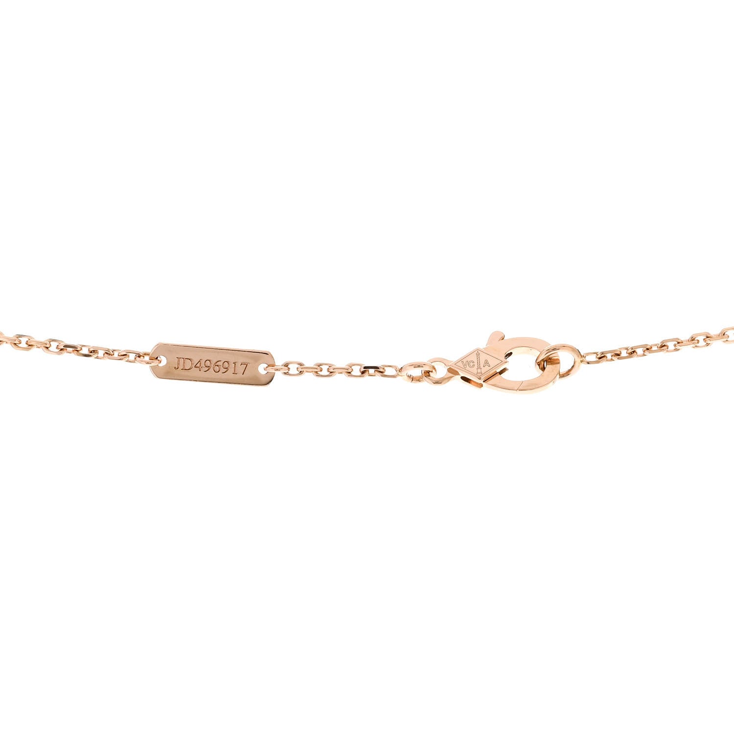 Van Cleef & Arpels 18K Rose Gold Diamond Small Perlee Clovers Pendant Necklace 5 of 5