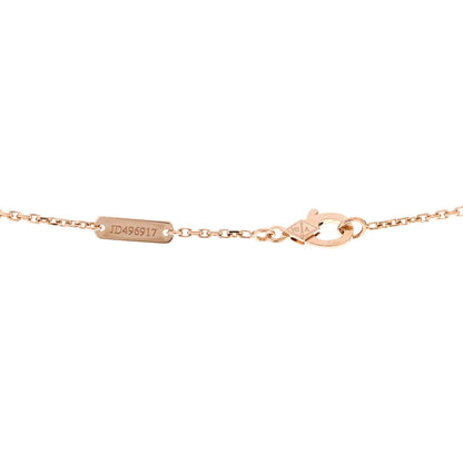 Van Cleef & Arpels 18K Rose Gold Diamond Small Perlee Clovers Pendant Necklace 5 of 5