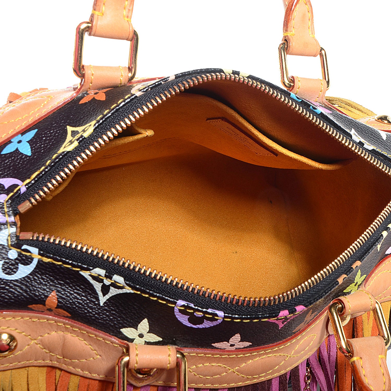 Louis Vuitton Monogram Multicolor Fringe Speedy 25 Black 5 of 7