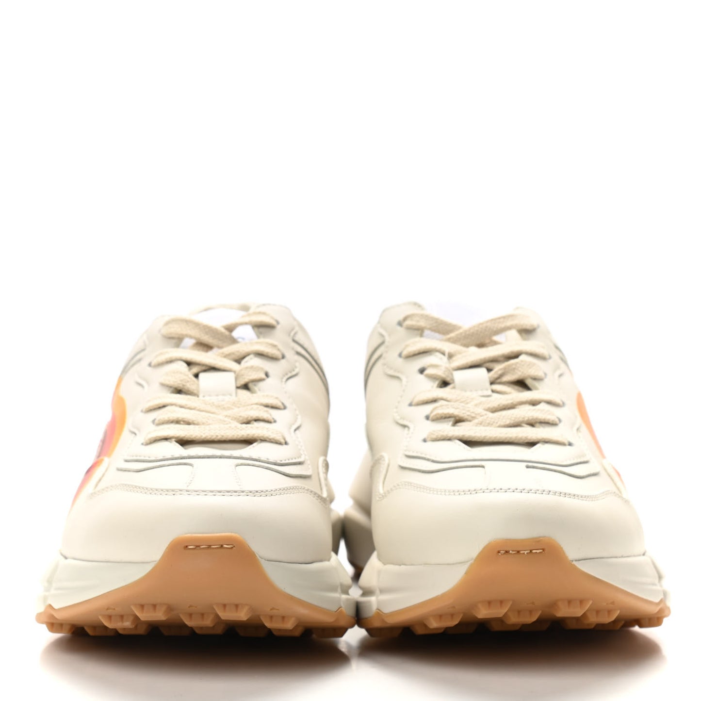 Calfskin Interlocking G Heart Rhyton Sneakers 35.5 Mystic White