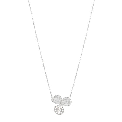 Tiffany Platinum Diamond Large Paper Flowers Pave Pendant Necklace 1 of 5