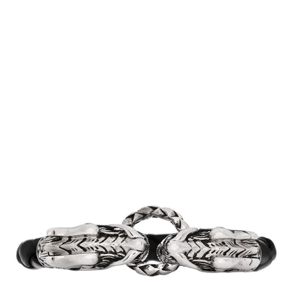 John Hardy Sterling Silver Leather Naga Dragon Legend Bracelet Black 1 of 3