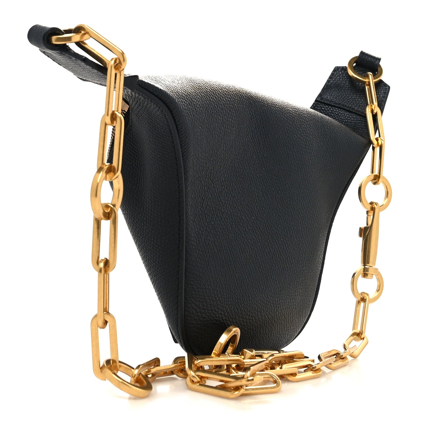Grained Calfskin VSling Chain Belt Bag Black