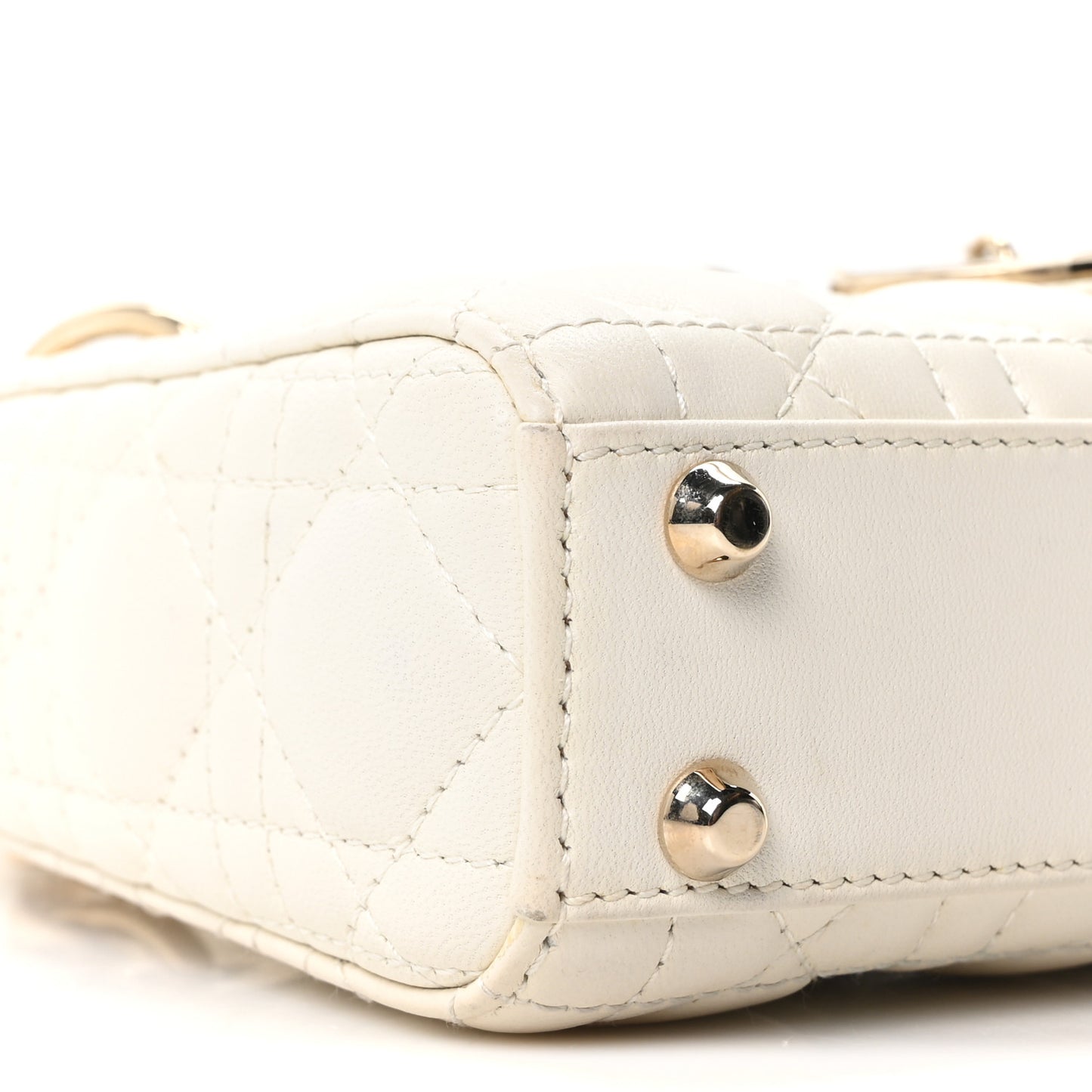 Lambskin Cannage Micro Lady Dior Latte