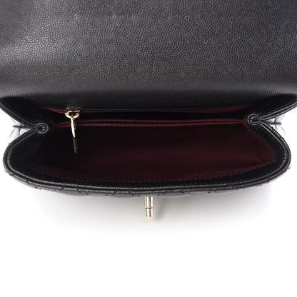 Chanel Caviar Lizard Embossed Quilted Mini Coco Handle Flap Black 5 of 11