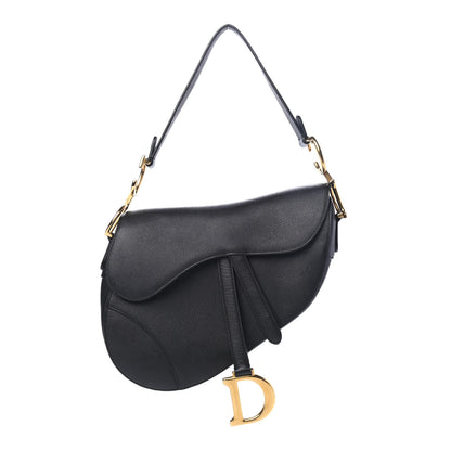Christian Dior Grained Calfskin Saddle Bag Black 1 of 4