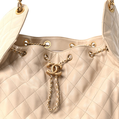 Chanel Caviar Quilted Medium Chanel 25 Handbag Beige 9 of 11