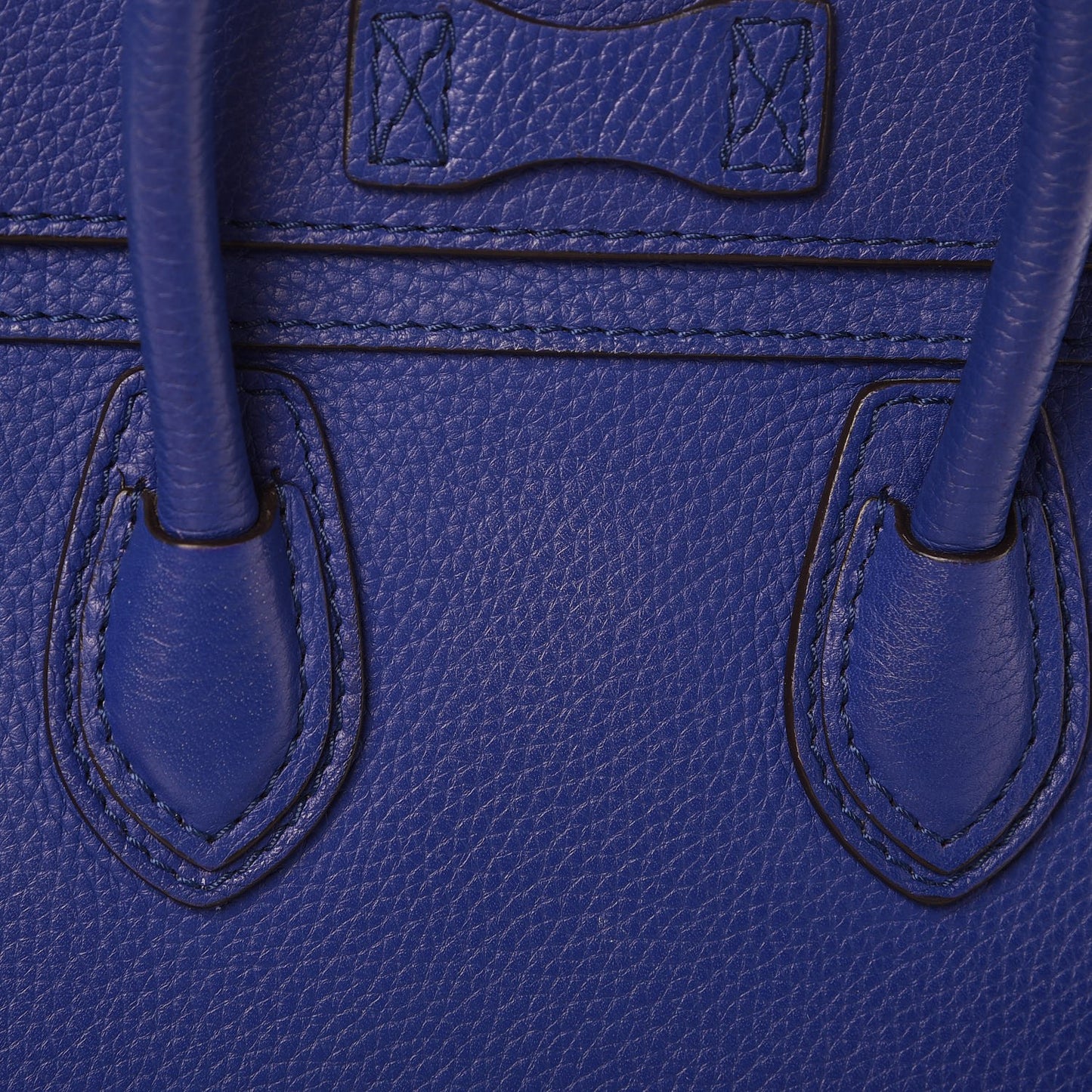 Drummed Calfskin Nano Luggage Indigo
