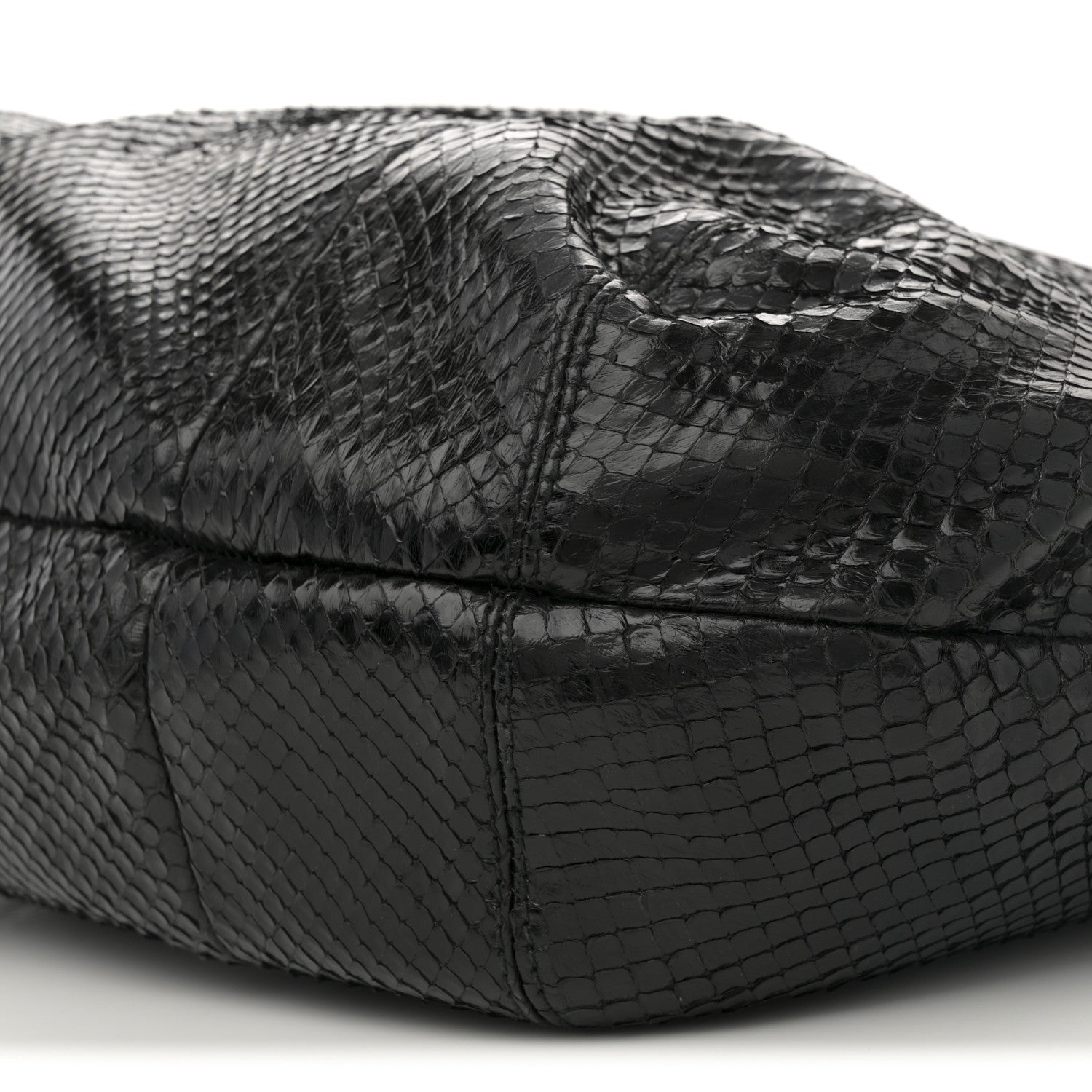 Gucci Snakeskin Large Techno Horsebit Hobo Black 10 of 11