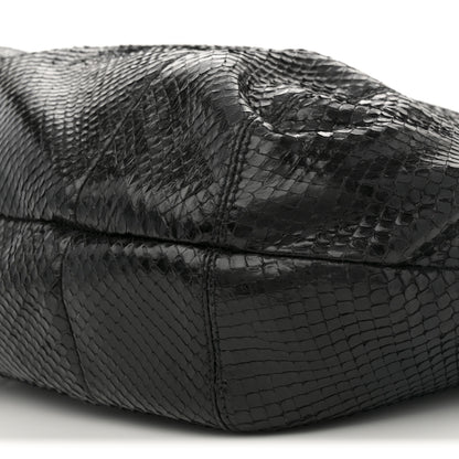 Gucci Snakeskin Large Techno Horsebit Hobo Black 10 of 11