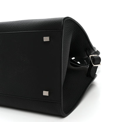 The Row Grained Calfskin Soft Margaux 10 Bag Black 9 of 9