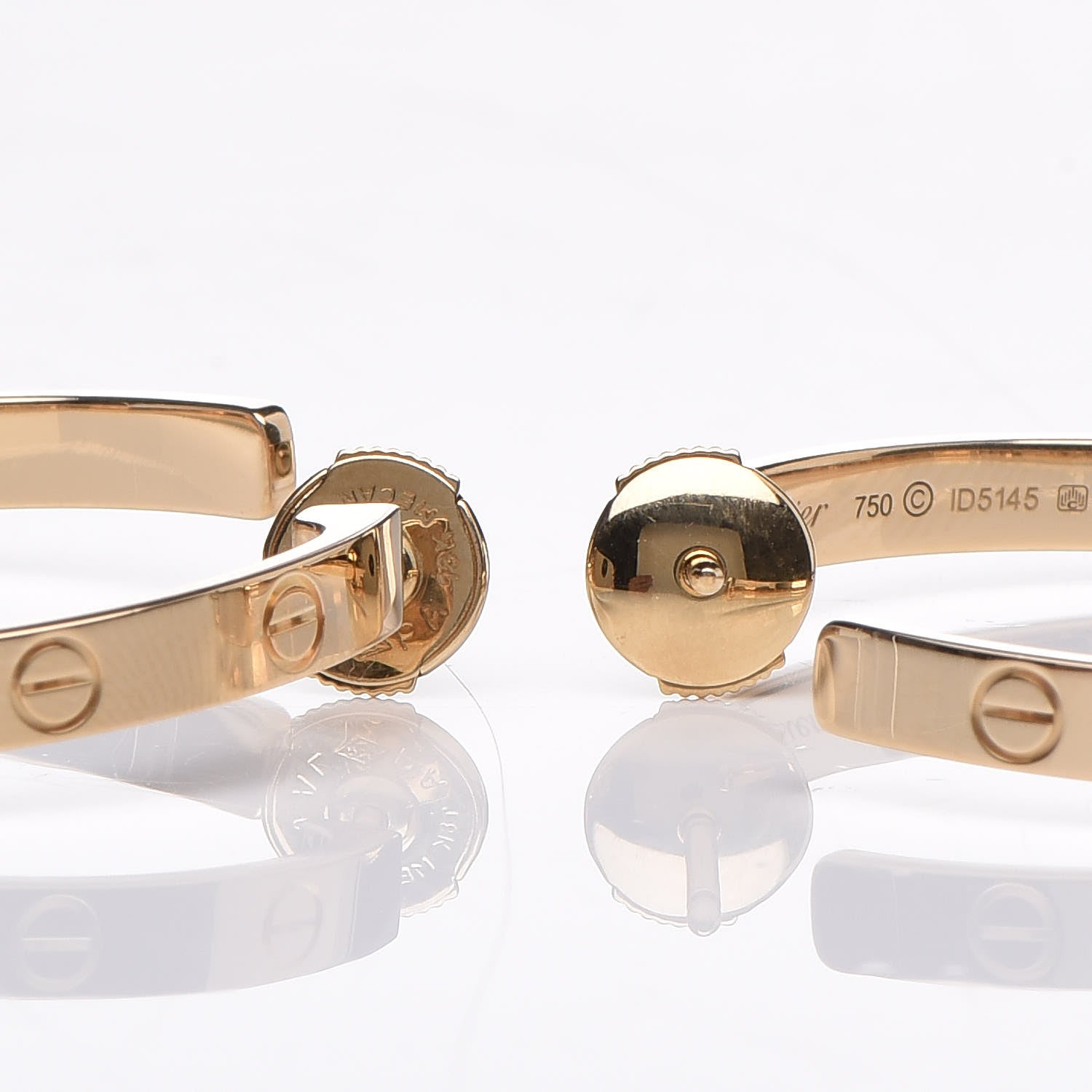Cartier 18K Yellow Gold Large LOVE Hoop Earrings 4 of 5