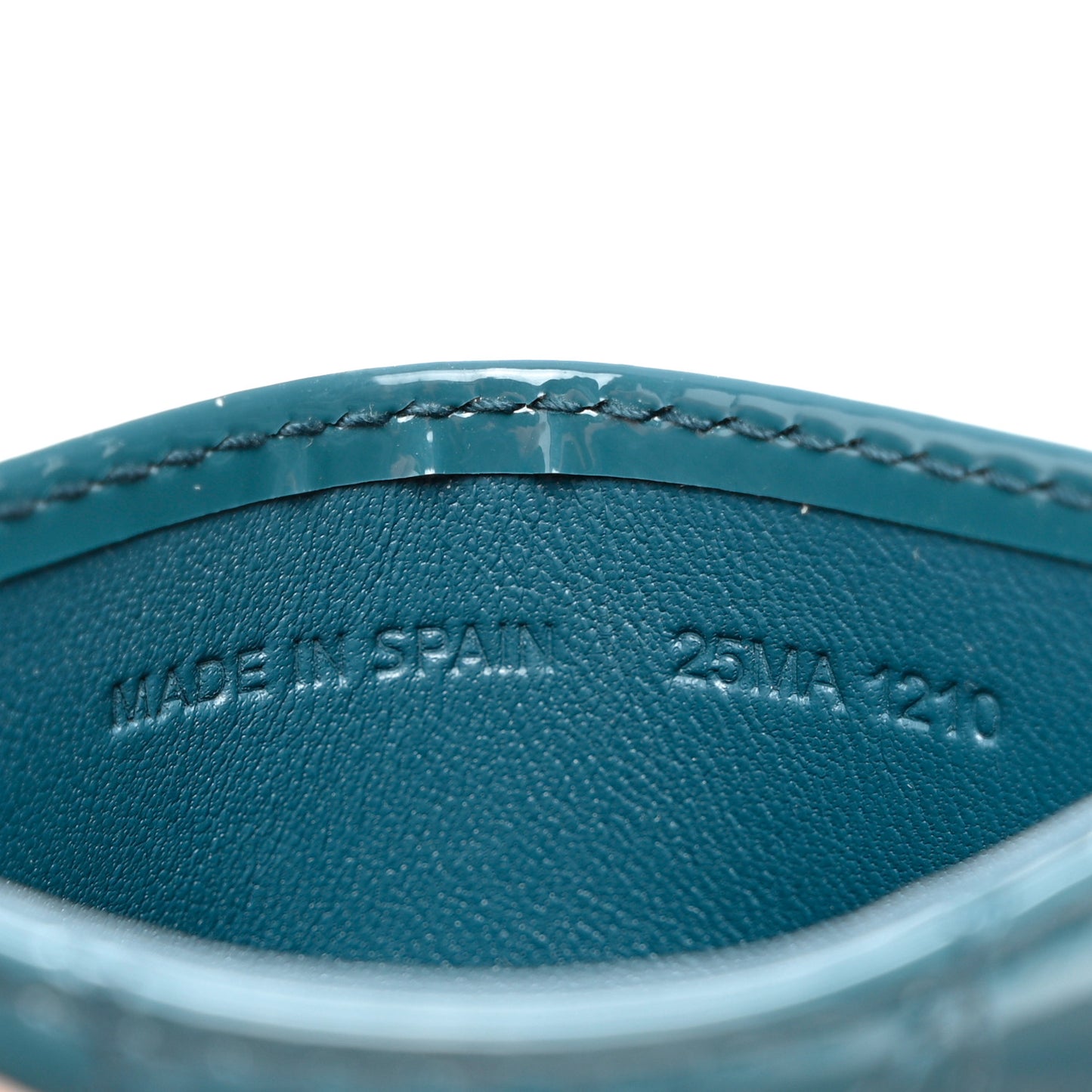 Patent Cannage Lady Dior Card Holder Turquoise