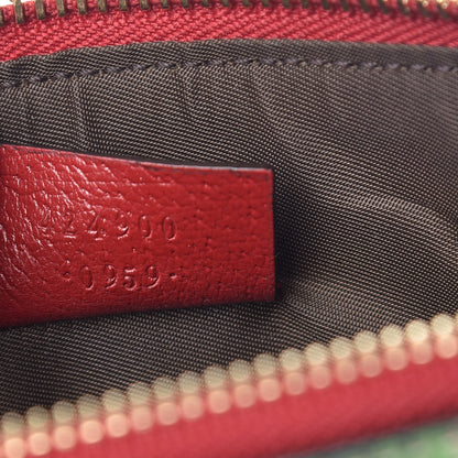 Gucci GG Supreme Monogram Tian Large Zip Pouch Beige Multicolor Red 7 of 8