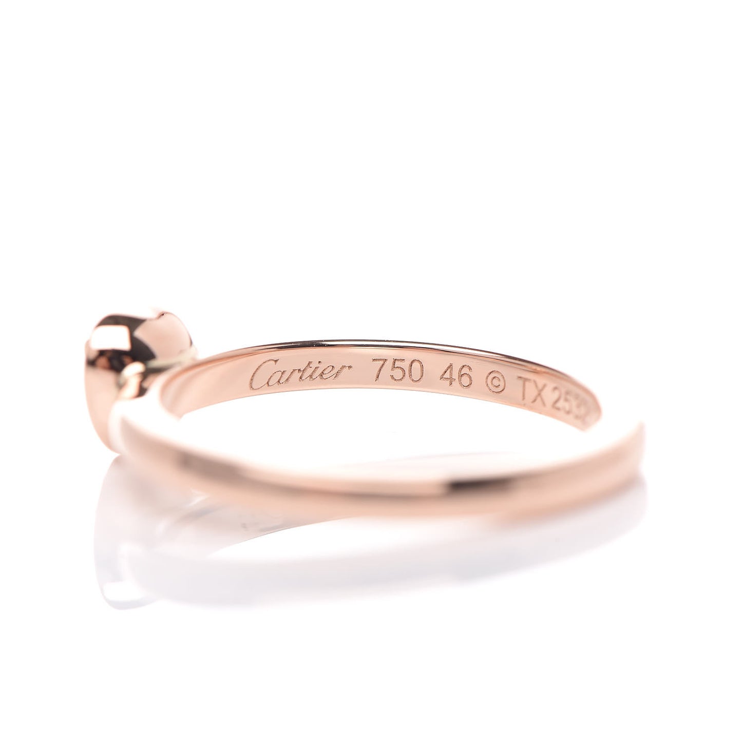 18K Pink Gold Diamond D'Amour Heart Ring 46 3.75