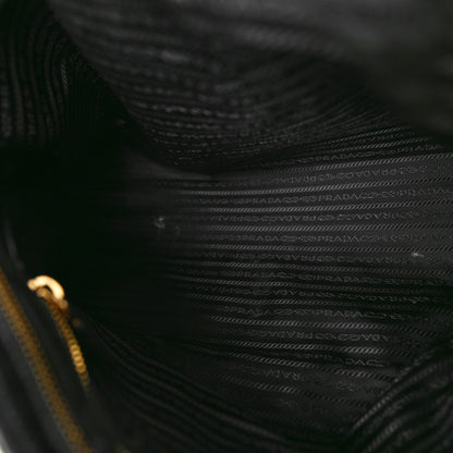Prada Glossy Calfskin Triangle Large Bonnie Shoulder Bag Black 5 of 13