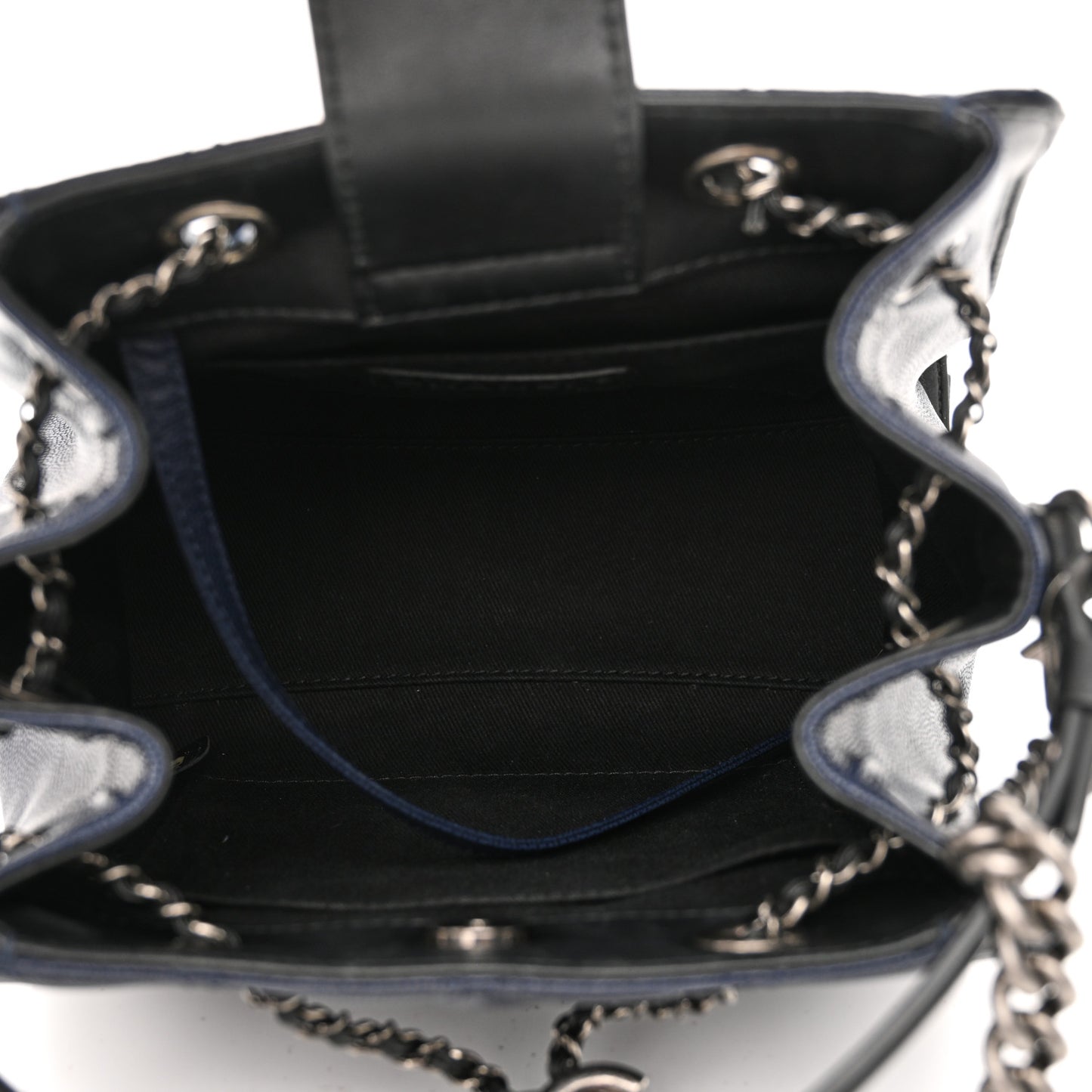 Caviar Quilted Small CC Bucket Bag Navy