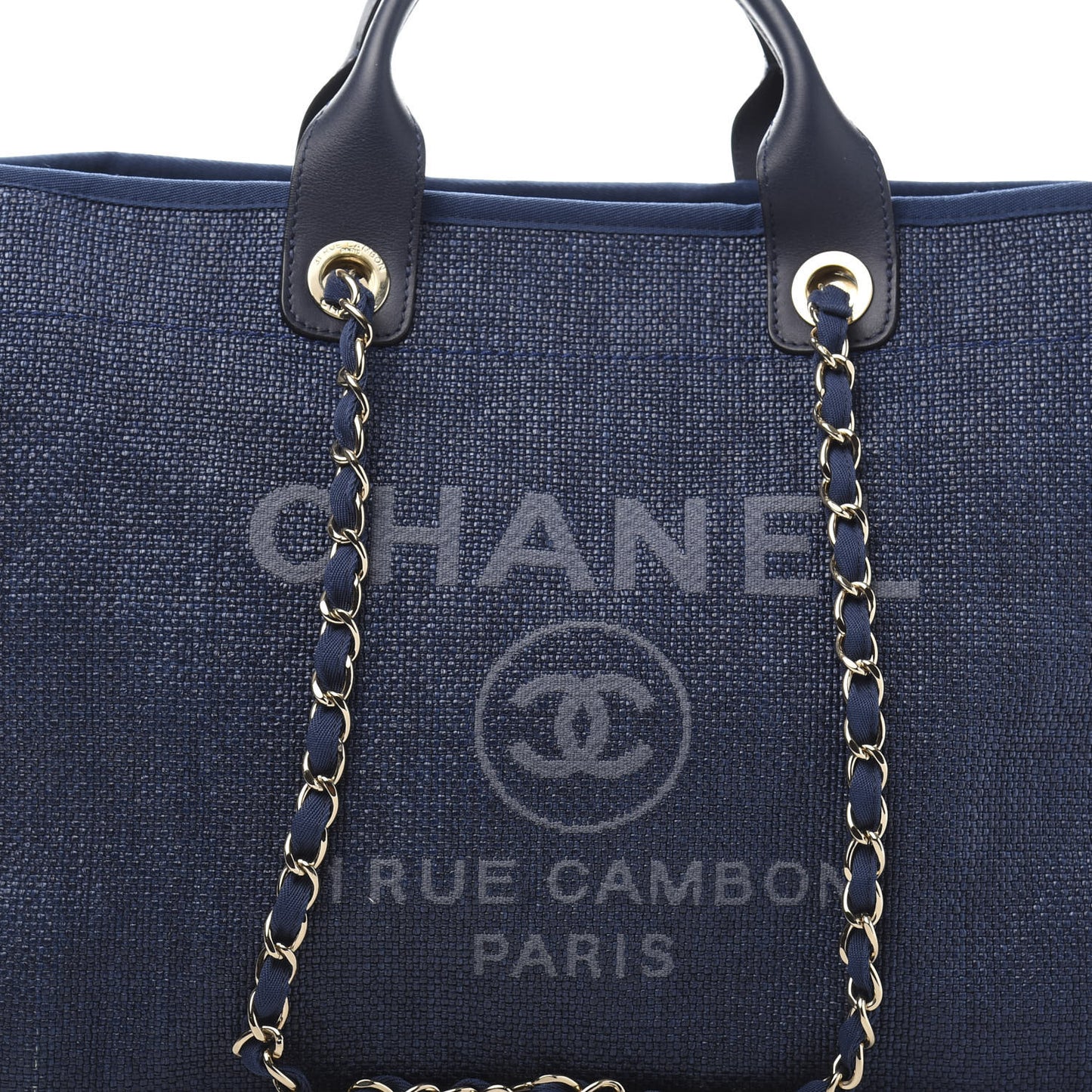Woven Straw Raffia Medium Deauville Tote Black