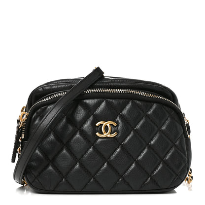 Chanel Calfskin Quilted Day Trips Camera Case Black 1 of 10