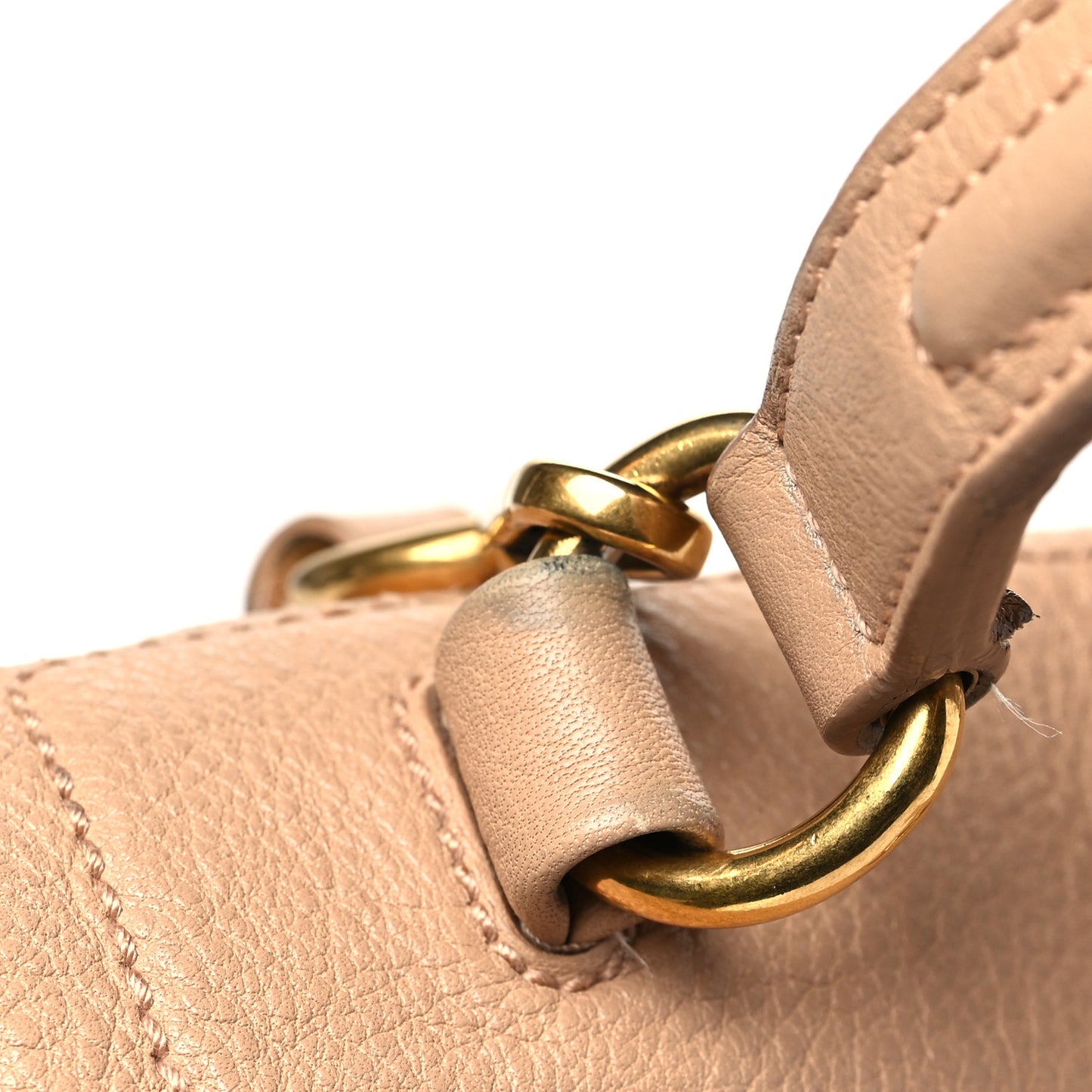 Calfskin Canvas Small Muse Two Beige