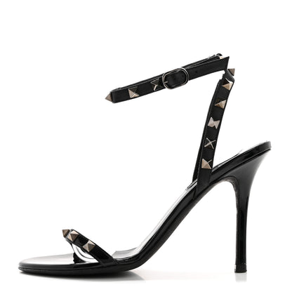 Valentino Garavani Nappa Rockstud Ankle Strap 100mm Sandals 37 Black 1 of 11
