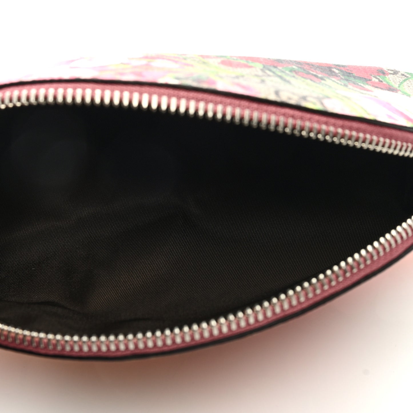 GG Supreme Monogram Blooms Small Pouch Cosmetic Case Beige Multicolor Dry Rose