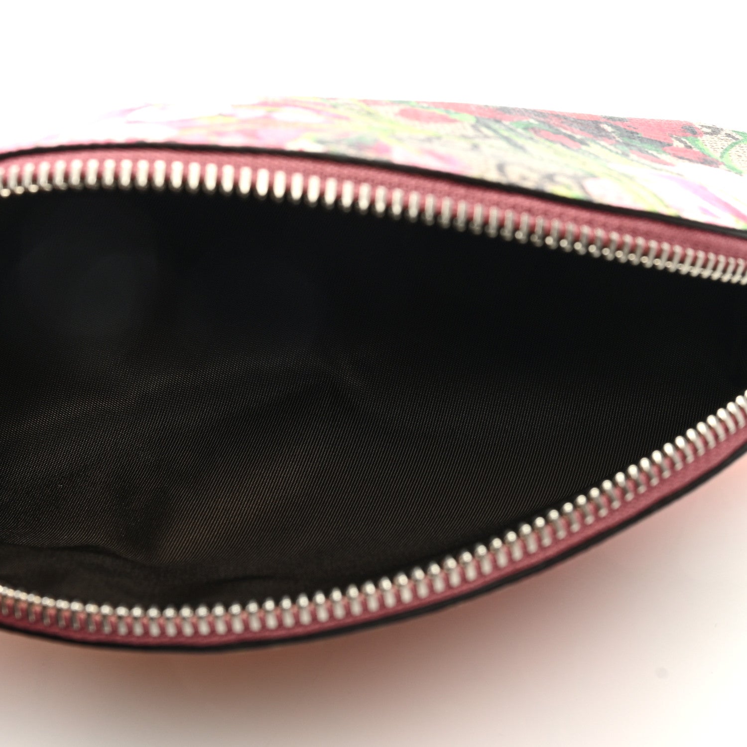 Gucci GG Supreme Monogram Blooms Small Pouch Cosmetic Case Beige Multicolor Dry Rose 5 of 7
