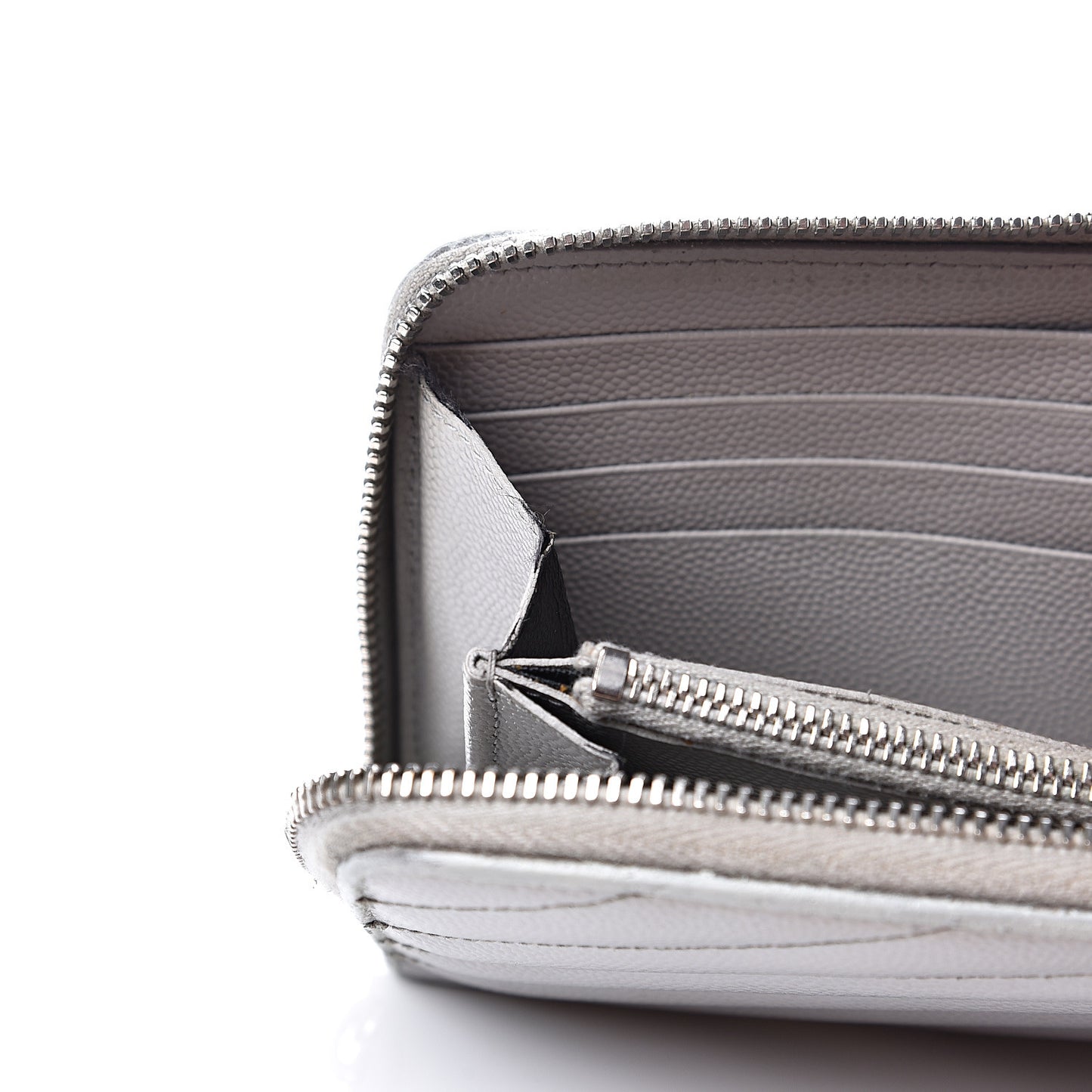 Grain De Poudre Matelasse Chevron Monogram Zip Around Wallet Granite