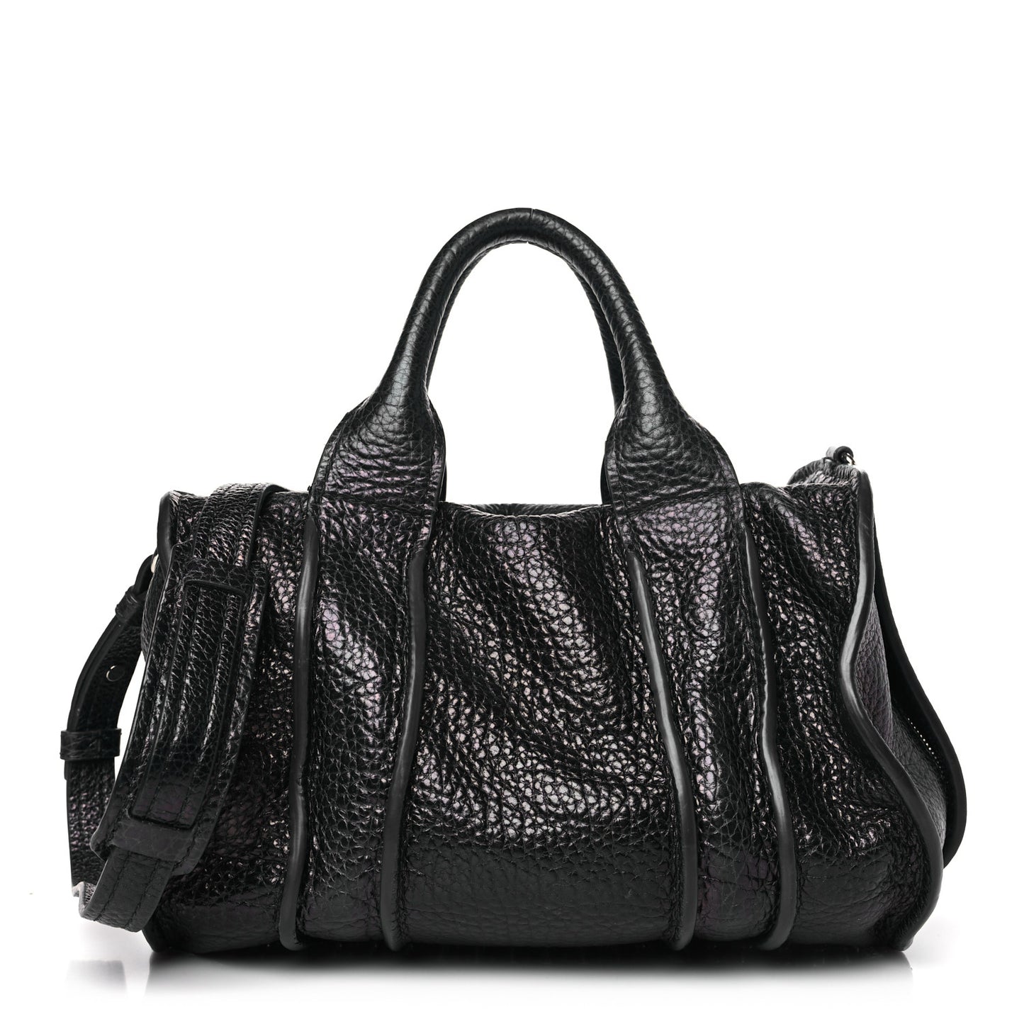 Pebbled Lambskin Inside Out Rocco Black Nickel Hardware