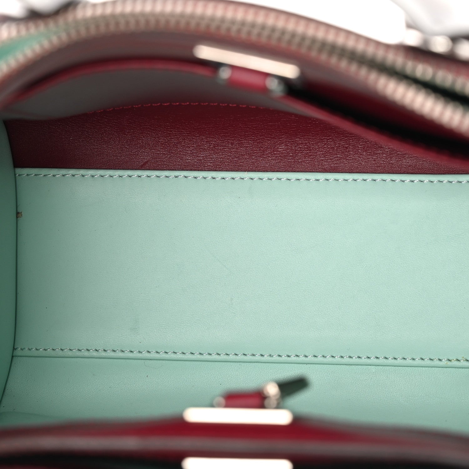 Louis Vuitton Calfskin City Steamer Mini Gris Burgundy Light Green 5 of 12