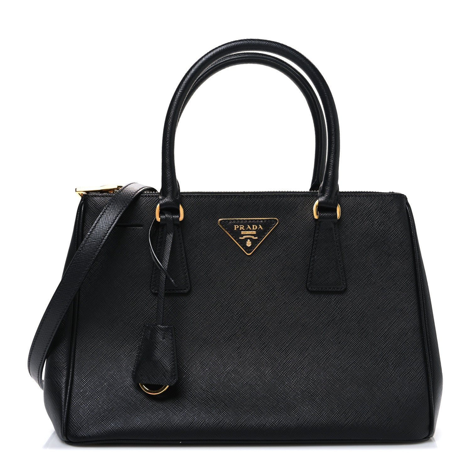 Prada Saffiano Small Galleria Double Zip Tote Black 1 of 10