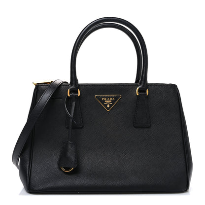 Prada Saffiano Small Galleria Double Zip Tote Black 1 of 10
