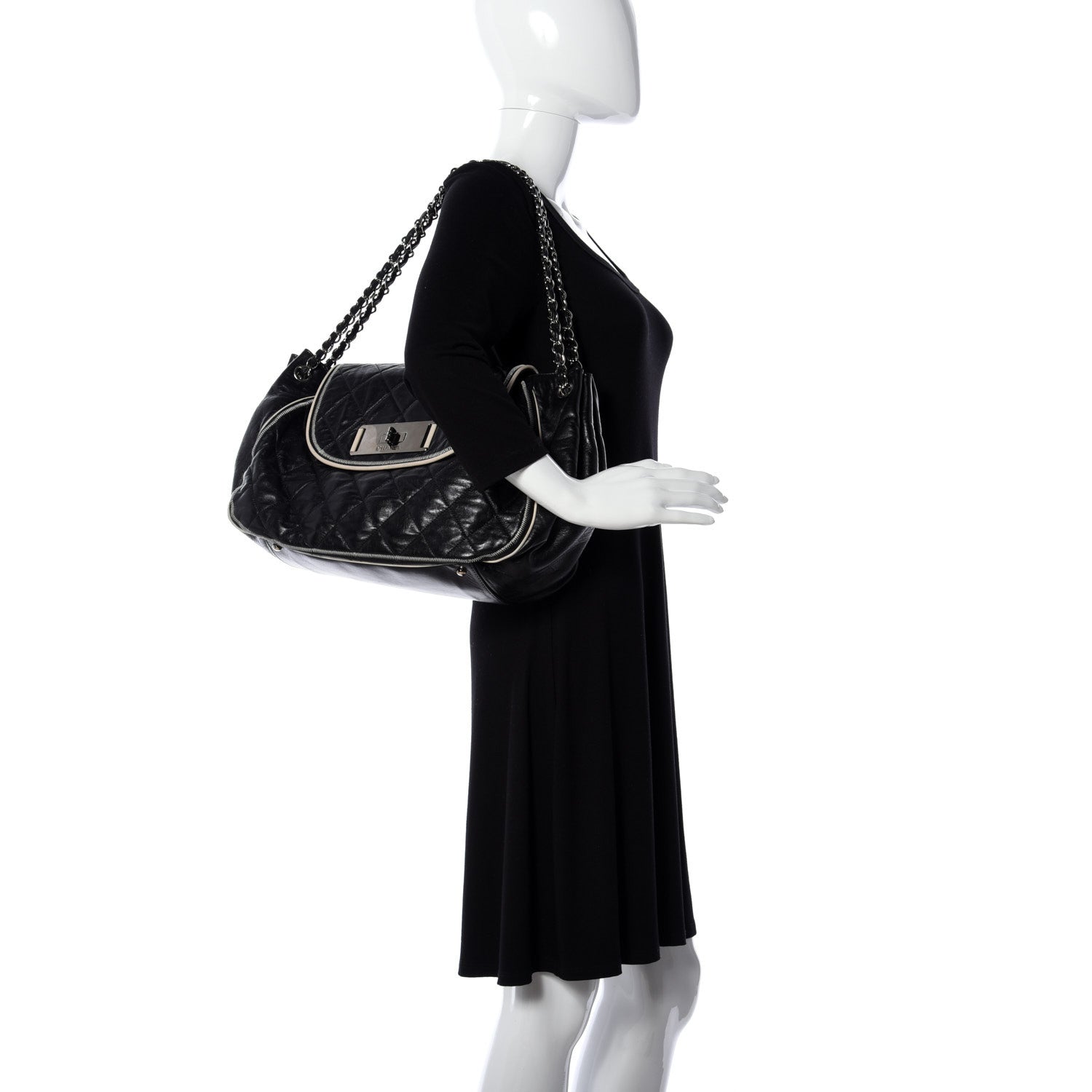 Chanel Lambskin Quilted East West Accordion Flap Black 2 of 10