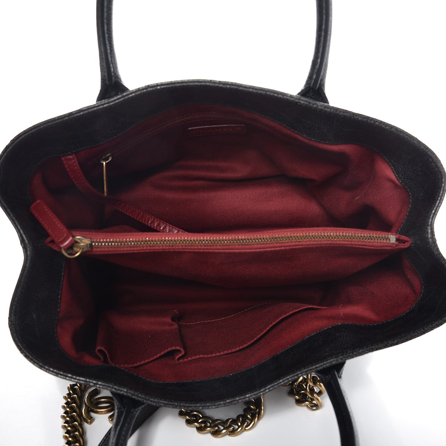 Chanel Glazed Caviar Quilted Small Shiva Tote Black 5 of 11