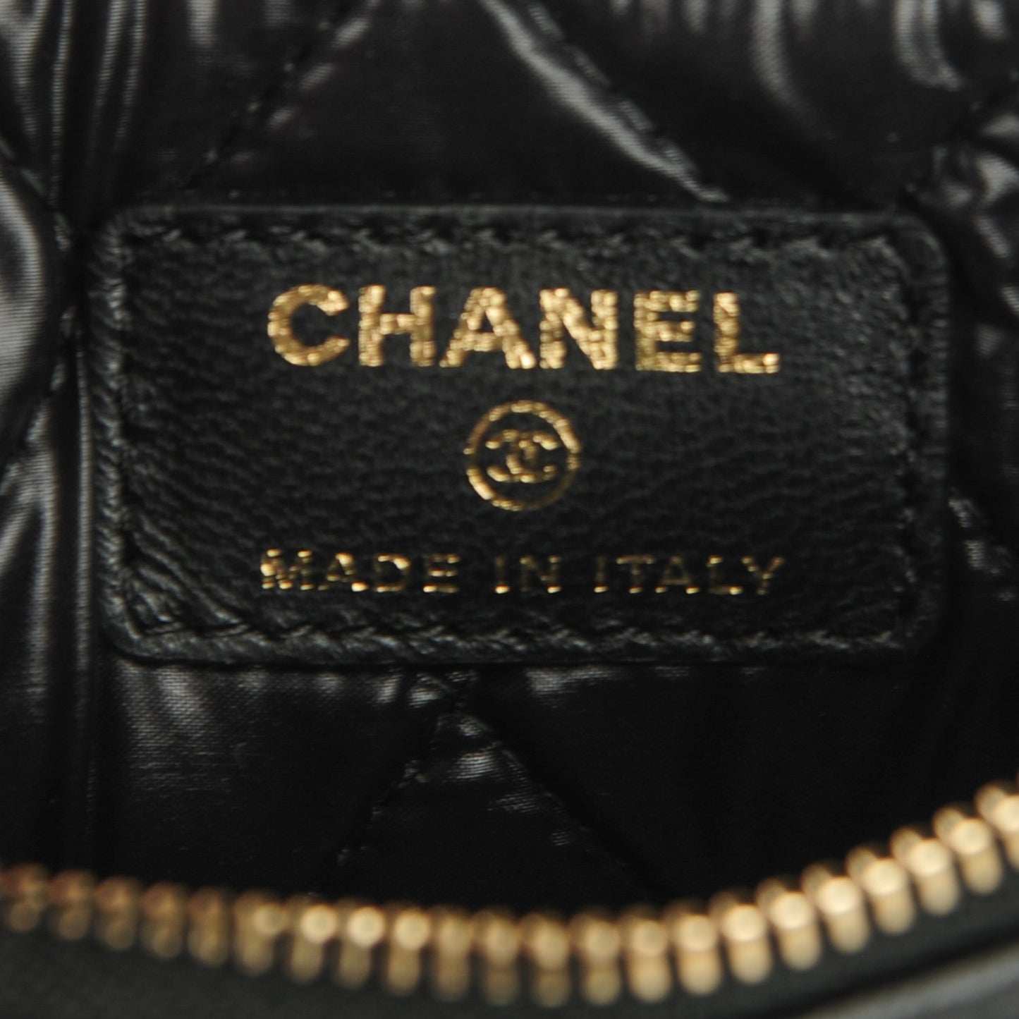 Lambskin Quilted Zip Casino Coin Purse Black