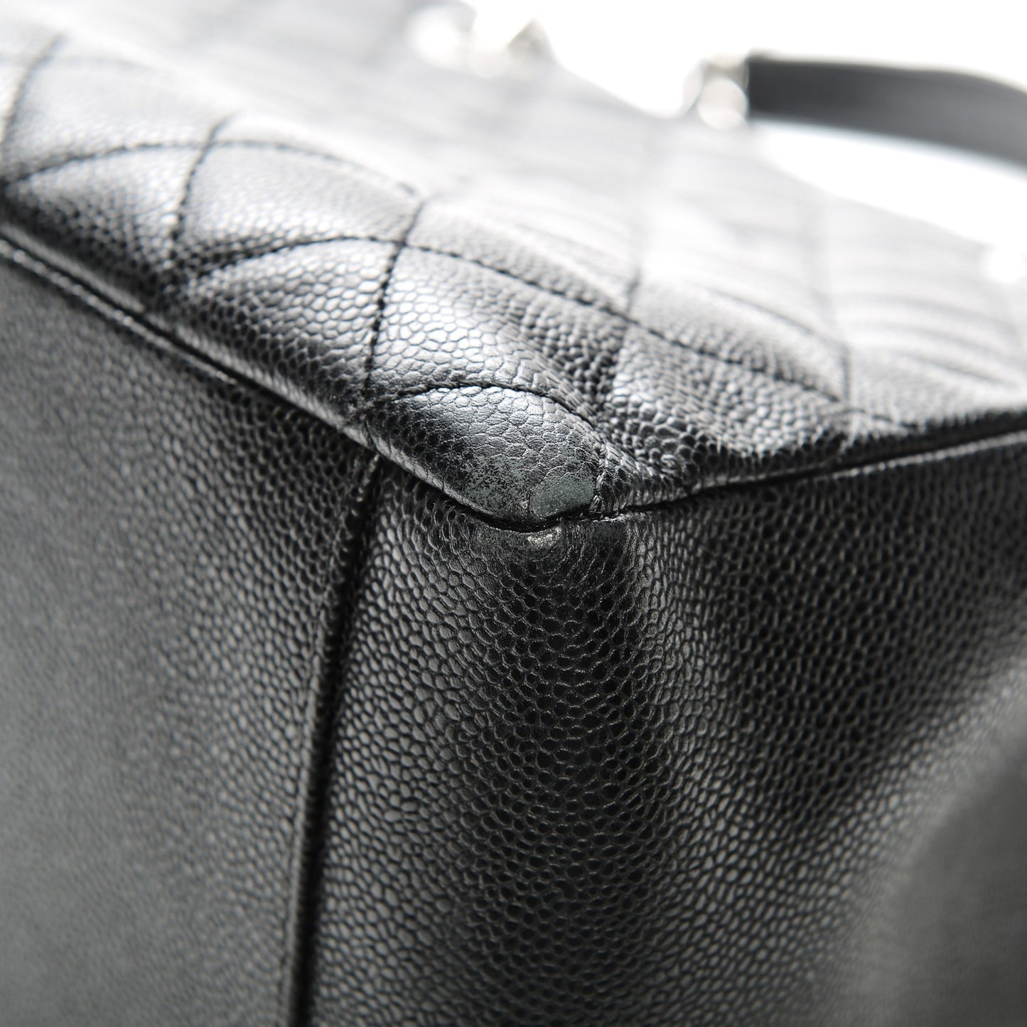 Caviar Quilted Grand Shopping Tote GST Black
