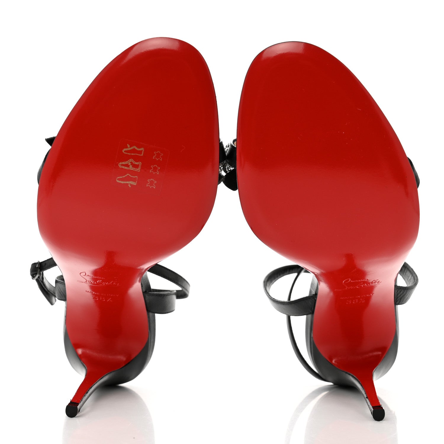 Christian Louboutin Kid Crystal Jewel Queen Sandals 38.5 Black 5 of 7