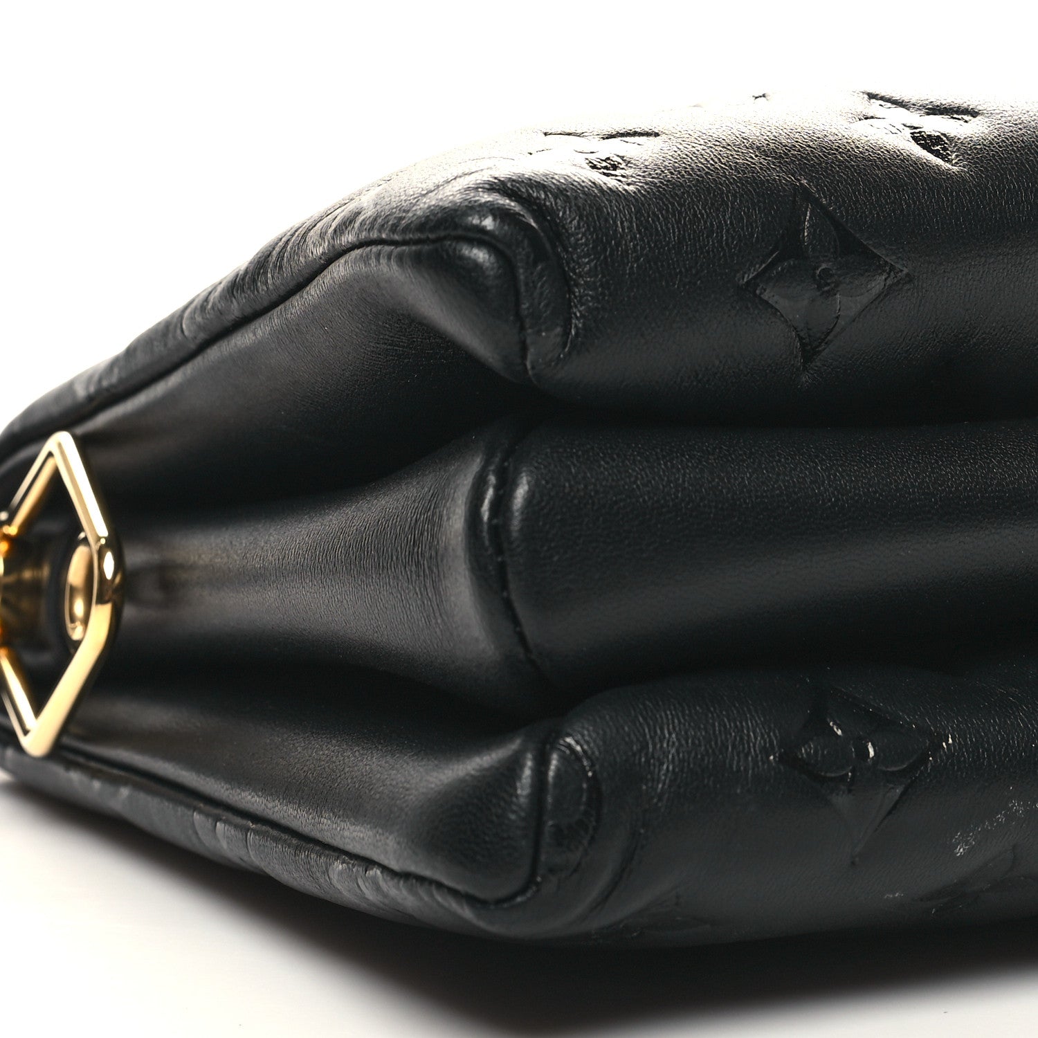 Louis Vuitton Lambskin Embossed Monogram Coussin PM Black 10 of 11