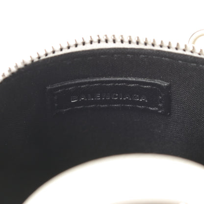 Balenciaga Grained Calfskin Logo Mini Ville Top Handle Bag White Black 6 of 10